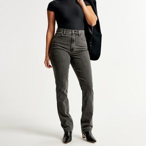 Abercrombie and Fitch Curve Love Ultra High Rise 90s Slim Straight Jean